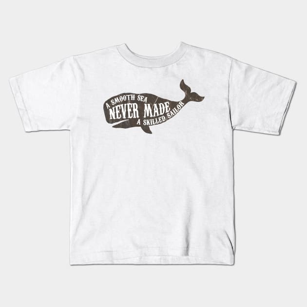 A smooth sea never made a skilled sailor Kids T-Shirt by SouthPrints